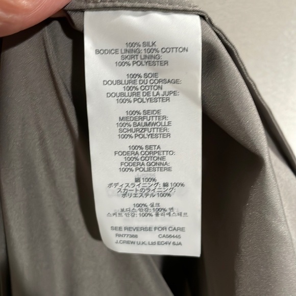 J Crew SILK taupe cocktail dress w/ empire waist and built-in bustier. Gorgeous! - Picture 7 of 7